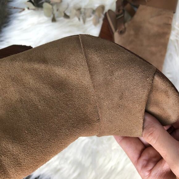 Joes Jeans Shoes Block Heel Ankle Boot Open Toe Double Strap Tobacco Tan 9 - Picture 5 of 14